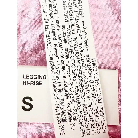 Zara Metallic Shiny Legging High Rise Pants in Pink NEW S - Picture 5 of 13
